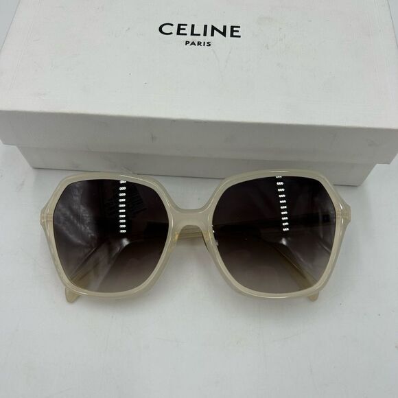 Women’s Celine round acetate oversized sunglasses made in Italy - Picture 2 of 9